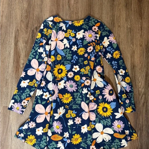 Girls' Hanna Andersson cotton floral swing dress - Picture 2 of 2